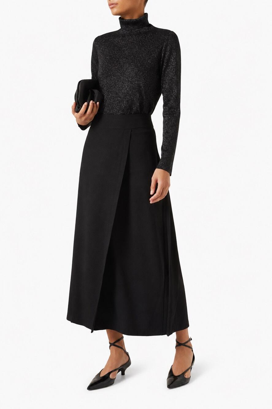 Eileen Fisher Women’s M Black Metallic Merino Wool Turtleneck Sweater NWT $298